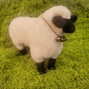 Handcrafted Wool Sheep Sculpture